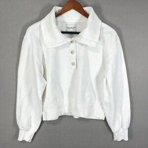 Abercrombie & Fitch Sweatshirt Women's Small White Pullover Cropped Balloon Soft